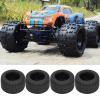 4pcs 115mm Wheel Rim Tires, Rubber Plastic Black Truck Tires, RC Car Tires, Wheels Replacement for ZD Racing 1/10 RC Car Model view 4