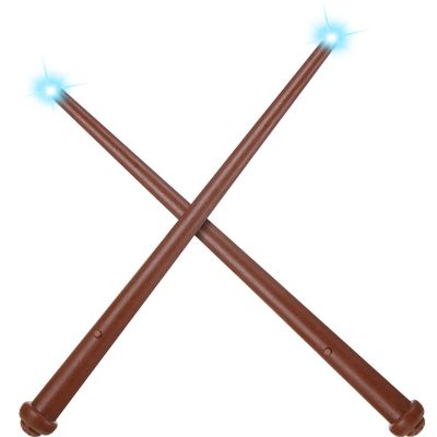 Gejoy 2 Piece Light up Wand for Kids Magic Wizard Witch Wand Princess Fairy Wands Sound Toy Cosplay Props(Dark Brown)