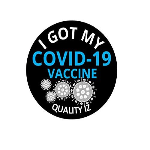 0.5" I Got My COVID-19 Vaccine, Stickers (1" Core, Black, 100 Per Roll)