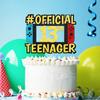 13th Official Teenager Cake Topper Decorations - Birthday Theme Picks Cheers to 13 Years Old game Party Decoration- Handmade black gold red blue Glitter view 3