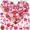 455 Pcs Asssorted Heart Dessert Prints Stickers Craft Smile Face Heart Cupcake Ice Cream Candy Donut Foam Cutouts Stickers Self-Adhesive Embellishments for Kids Mother's Day Valentine's Day Gift Decor view 1
