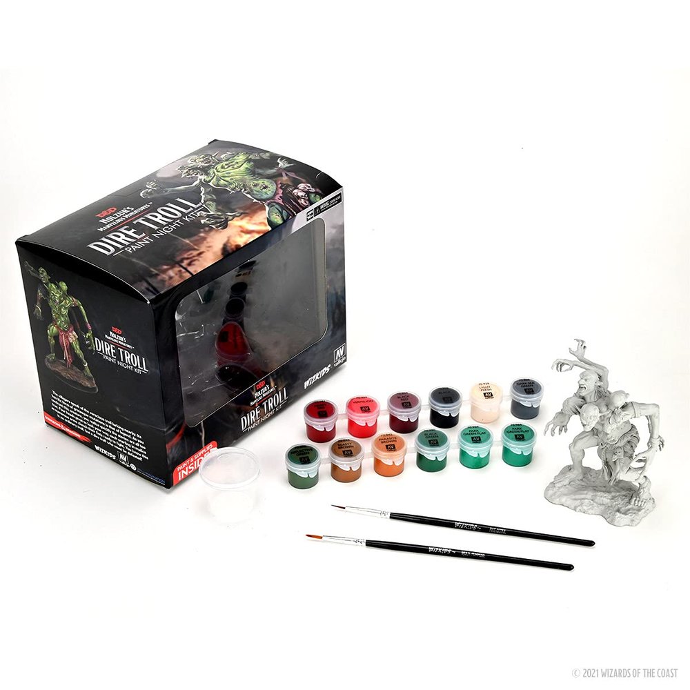 WizKids Dungeons & Dragons Nolzur's Marvelous Miniatures: Dire Troll - Paint Night Kit
