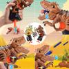 2 Pack Dinosaur Gun Toys for Toddlers Boys 3 4 5 6 7 Year Old Birthday Gifts Valentines Easter Christmas Stocking Stuffers, Small Dino Blaster Shooting Game with Soft Foam Darts Compatible with Nerf view 3