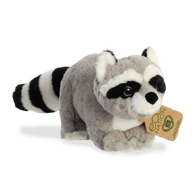 Aurora Eco-Friendly Eco Nation Raccoon Stuffed Animal - Environmental Consciousness - Recycled Materials - Gray 9.5 Inches