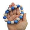 18 Handmade Blue Ball Beads for Jewelry Making, Pens, or Macrame, 15mm Cute Mixed Lot view 2