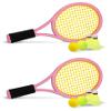 Kids Tennis Racket,17 Inch Plastic Tennis Racket with 2 Soft Balls,2 Tennis Balls and 4 Shuttlecocks for Kid,Toddler Outdoor/Indoor Sport Play (Pink&Blue) view 1