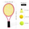 Kids Tennis Racket,17 Inch Plastic Tennis Racket with 2 Soft Balls,2 Tennis Balls and 4 Shuttlecocks for Kid,Toddler Outdoor/Indoor Sport Play (Pink&Blue) view 4