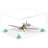 Better Display Cases Acrylic Versatile Display Case - Large Rectangle Box with Clear Case, Light Blue Risers and Clear Base 15.25" x 12" x 8" (A026/V12) view 1