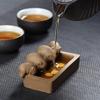 Purple Clay Tea Pet Little Pigs Drink Water Crude Pottery Kung Fu Tea Home Decoration view 2