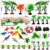56 Pcs Trees Cake Decorations,Dinosaurs Toys Set, Dinosaurs Cake Decorations Model Trees Ho Scale Trees, Kids Dinosaurs Toys Set for Boys and Girls Woodland Scenics or Cake Topper view 3