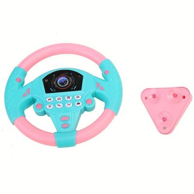 Gerioie Steering Wheel Tool, Eco-Friendly Children Steering Wheel, Durable Someth Healthy Plastic Non-Toxic for 4-6 Years Old Infant Sense of Music Baby(Pink Blue)