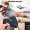 SIMREX X300C Mini Drone with Camera 720P HD FPV, RC Quadcopter Foldable Drone With Altitude Hold, 3D Flip, Headless Mode, Gravity Control and 2 Batteries, Gifts for Kids, Adults, Beginner (Blue) view 3