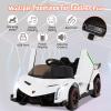 Costzon Ride on Car, Lamborghini Licensed 12V Battery Powered 4WD Sports Car with Remote Control, 3 Speeds, Hydraulic Doors, LED Lights, Towing Wheel, Horn, Music, Electric Vehicle for Kids Aged 3-8 view 2