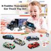 Toddler Toys for 3-4 Year Old Boys,Large Transport Cars Carrier Set Truck Toys with 12 Die cast Vehicles Truck Toys Cars,Ideal Christmas Easter Gifts Toys for Kids Age 3-7 view 3
