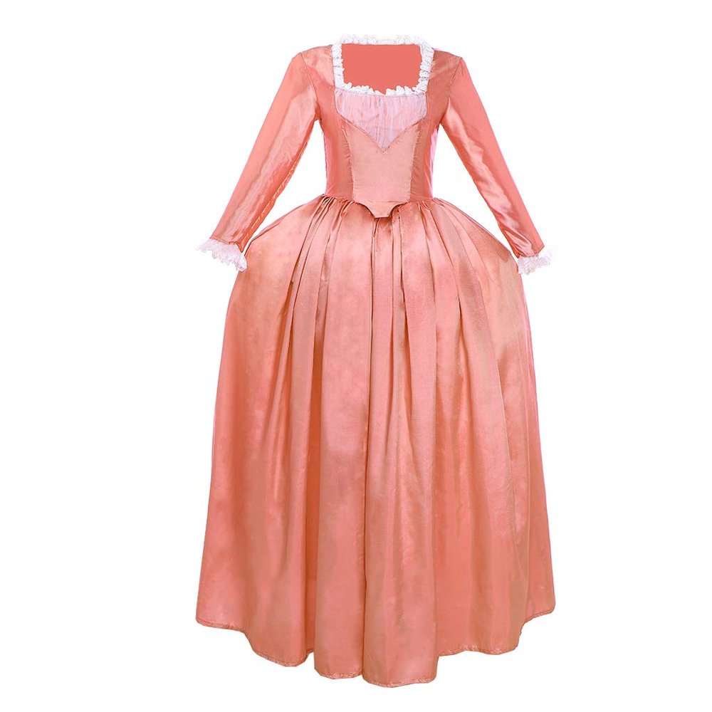 1791's lady Women's Elizabethan Dress Marie Antoinette Musical Hamilton Costume Vintage Dress Pink-XS