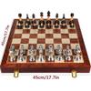 DHHVIC Folding Magnetic Travel Chess Set, Solid Wood and Internal Storage Metal Luster Chess, Wooden Box Storage Folding Chess Set view 2