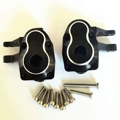 Aluminum Front Axle Steering Knuckles and Portal Cover Plates Black for Axial SCX10 III AXI232006