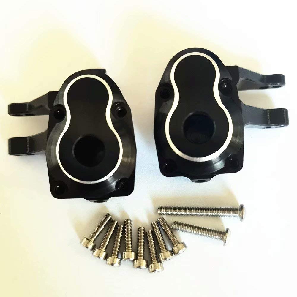 Aluminum Front Axle Steering Knuckles and Portal Cover Plates Black for Axial SCX10 III AXI232006