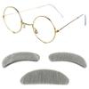 4E's Novelty Old Man Costume For Kids Boys - Glasses With Gray Stick On Fake Mustache & Eyebrows - 100th Day of School Costume for Boys, Old Man Costume for Kids, Grandpa Dress Up Accessories Kit view 1