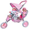 Twin Baby Dolls in Twin Jogger Stroller view 2