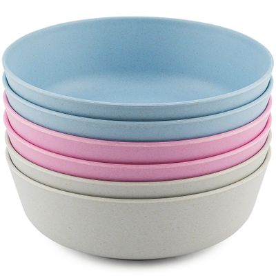 Bamboo Bowls - Set of 6-18 oz Bamboo Dishes for Kids & Adults - Dishwasher Safe Eco Friendly for Self Feeding, Toddler Snack, BPA Free for Kids Cereal, Camping Dinnerware