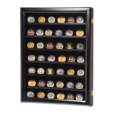 Athena Supply Company ASC Lockable Coin Wood Display Wall Cabinet