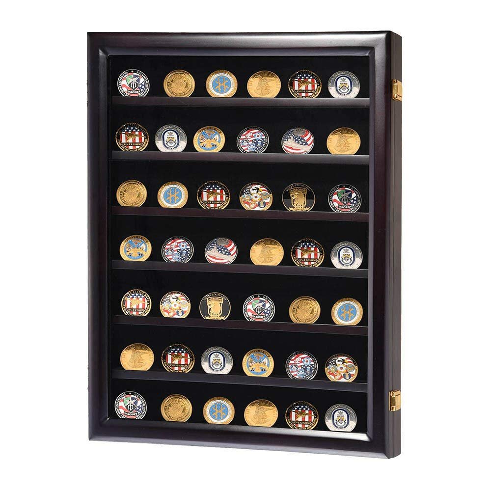 Athena Supply Company ASC Lockable Coin Wood Display Wall Cabinet