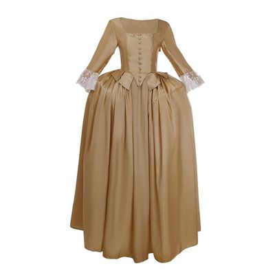1791's lady Women's Elizabethan Dress Marie Antoinette Musical Hamilton Costume Vintage Dress Brown-M