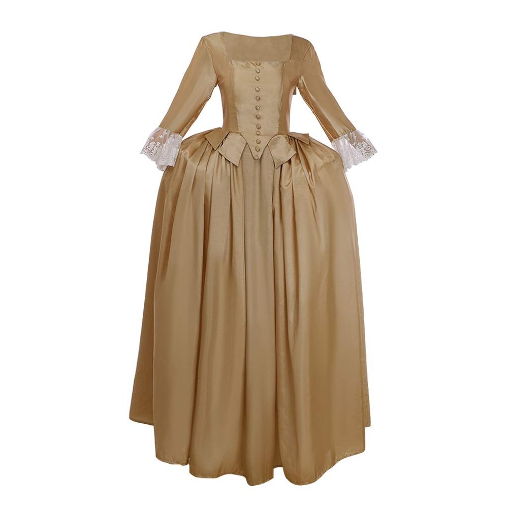 1791's lady Women's Elizabethan Dress Marie Antoinette Musical Hamilton Costume Vintage Dress Brown-M