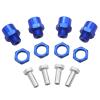 4Pack Share Goo Metal 12mm to 17mm Wheel Hex Drive Hub Adapter Conversion 15mm Offset Extension Compatible with Tamiya Axial RC4WD Traxxas HPI Himoto HSP 1/10 RC Car Buggy Truck Tires (Blue) view 2