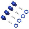 4Pack Share Goo Metal 12mm to 17mm Wheel Hex Drive Hub Adapter Conversion 15mm Offset Extension Compatible with Tamiya Axial RC4WD Traxxas HPI Himoto HSP 1/10 RC Car Buggy Truck Tires (Blue) view 4