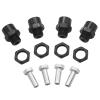 4Pack Share Goo Metal 12mm to 17mm Wheel Hex Drive Hub Adapter Conversion 15mm Offset Extension Compatible with Tamiya Axial RC4WD Traxxas HPI Himoto HSP 1/10 RC Car Buggy Truck Tires (Black) view 2