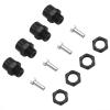 4Pack Share Goo Metal 12mm to 17mm Wheel Hex Drive Hub Adapter Conversion 15mm Offset Extension Compatible with Tamiya Axial RC4WD Traxxas HPI Himoto HSP 1/10 RC Car Buggy Truck Tires (Black) view 4