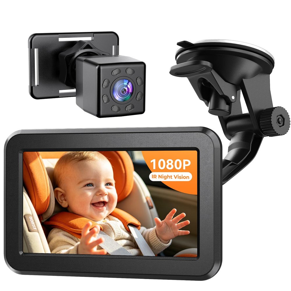Itomoro 2026 Upgraded Baby Car Camera Monitor [1080P HD & IR Night Vision] 360 Rotation & 150 Wide Clear View Car Seat Camera for Baby Rear Facing, Easy Install & Baby Shower Must-Have