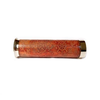 A.A.Nauticals Vintage Nautical Maritime Brass Kaleidoscope (Flat Cylinder, Gift Item) (Orange)