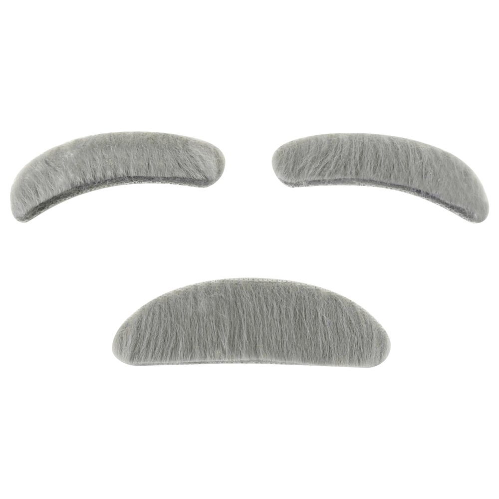 4E's Novelty Fake Gray Stick-on Mustache & Eyebrows - Kids Old Man Costume For Boys, 100 Day of School Costume Accessories for Boys, Old Man Dress Up, Grandpa Costume Accessories Kit