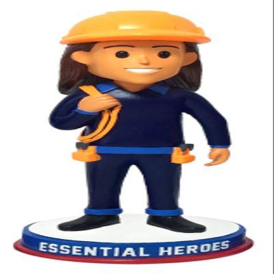 Electrician Cable Essential Heroes Bobblehead Female Light Skin Tone