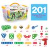 PicassoTiles 201pc STEM Learning Block Construction Kit with Power Drill and Clickable Ratchet Educational Engineering Toy Set Kids Age 3 Plus Preschool Activity Creative Play with Idea Book PTN201 view 3