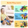PicassoTiles 201pc STEM Learning Block Construction Kit with Power Drill and Clickable Ratchet Educational Engineering Toy Set Kids Age 3 Plus Preschool Activity Creative Play with Idea Book PTN201 view 4