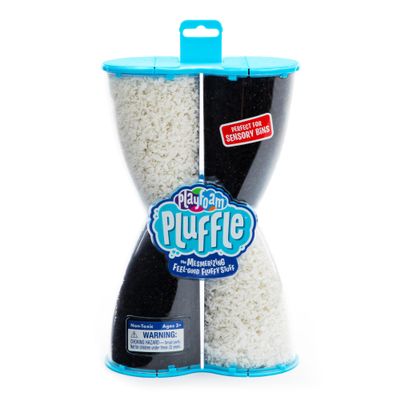 Educational Insights Pluffle Black & White 2-Pack - Sensory Bin Foam Set, No Mess Alternative to Sand Toys & Slime for Toddlers, Fun Sensory Table Filler for Home or Classroom, Gift for Kids Ages 3+