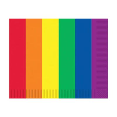 Beistle Rainbow Stripes Design Luncheon Napkins