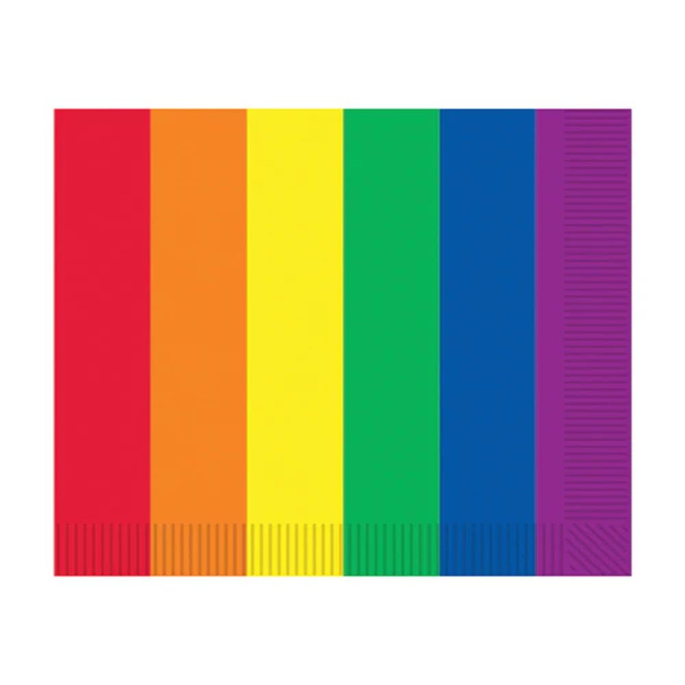Beistle Rainbow Stripes Design Luncheon Napkins