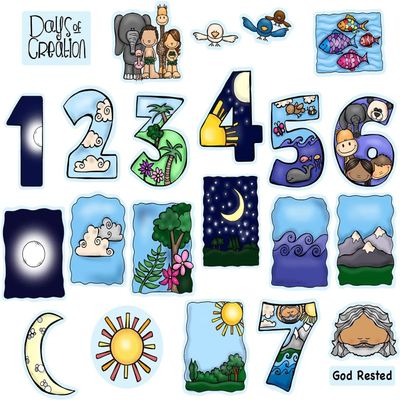 Days of Creation 23 PRECUT Felt Figures Bible Felt/Flannel Board Stories Story Plus Lesson Guide & Activity Coloring Pages
