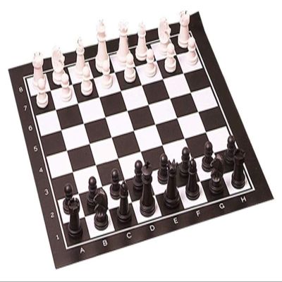 CHUNYAN Chess Set for Adults 51X51Cm-Black and White Aggravated Adult Barreled Portable, Leather Chess, Professional Education Version, Especially for Beginners Training Games
