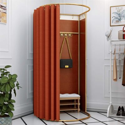YXYECEIPENO Standing Work Clothes Changing Room Changing Room Camp Toilet Changing Room Dressing Room Curtain Kit and Metal Frame Foldable Simple Dressing Room (15 Colors, Size: 80x200cm)