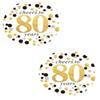 2" Round 50 Pack of Cheers to 80 Years Label Stickers Birthday Party Sticker Labels 80th Birthday Party Favor Stickers 80th Birthday Party Decoration view 1