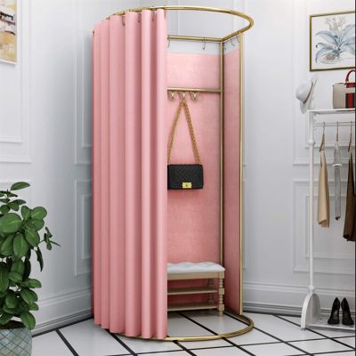 YXYECEIPENO Standing Work Clothes Changing Room Changing Room Camp Toilet Changing Room Dressing Room Curtain Kit and Metal Frame Foldable Simple Dressing Room (15 Colors, Size: 80x200cm)