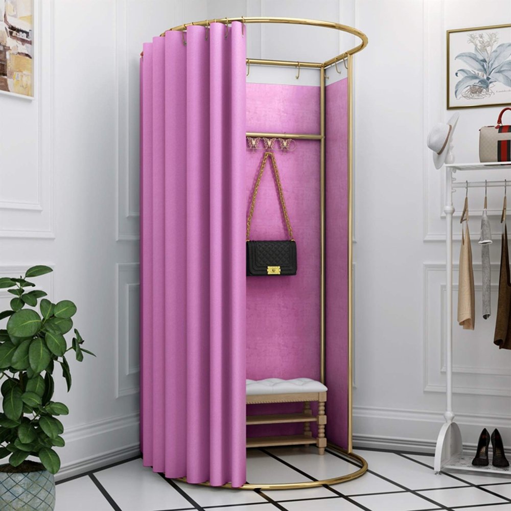 YXYECEIPENO Standing Work Clothes Changing Room Changing Room Camp Toilet Changing Room Dressing Room Curtain Kit and Metal Frame Foldable Simple Dressing Room (15 Colors, Size: 80x200cm)