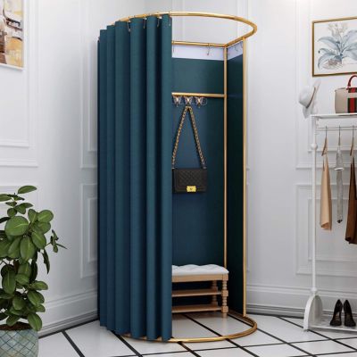 YXYECEIPENO Standing Work Clothes Changing Room Changing Room Camp Toilet Changing Room Dressing Room Curtain Kit and Metal Frame Foldable Simple Dressing Room (15 Colors, Size: 80x200cm)