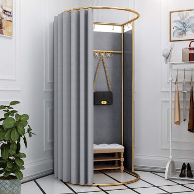 YXYECEIPENO Standing Work Clothes Changing Room Changing Room Camp Toilet Changing Room Dressing Room Curtain Kit and Metal Frame Foldable Simple Dressing Room (15 Colors, Size: 80x200cm)